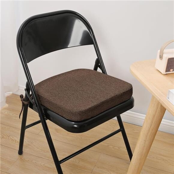 Memory Foam Chair Cushion Thick 2 Inch Folding Seat Pad Non Slip Dining Kitchen - Picture 2 of 7